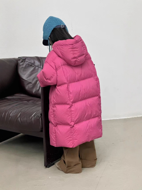 Gyerekeknek szóló tollal töltött dzseki háromvédelmi funkcióval, kapucnival, középhosszú, téli időszak, töltet 86–90% toll