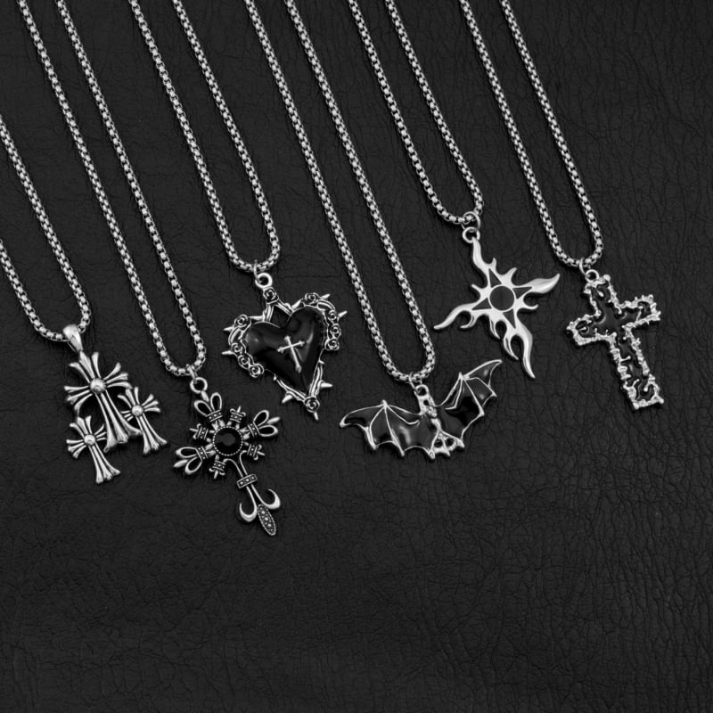 Lanț din oțel inoxidabil cu pandant cruce, lanț tip bilă, unisex, 21–50 cm