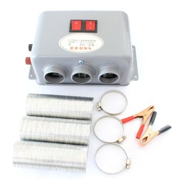 Auto grijač 800W, 12V/24V, model s 3 otvorima, siva lijevano željezo, odmrzavanje vjetrobranskog stakla