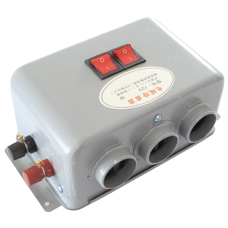 Auto grijač 800W, 12V/24V, model s 3 otvorima, siva lijevano željezo, odmrzavanje vjetrobranskog stakla