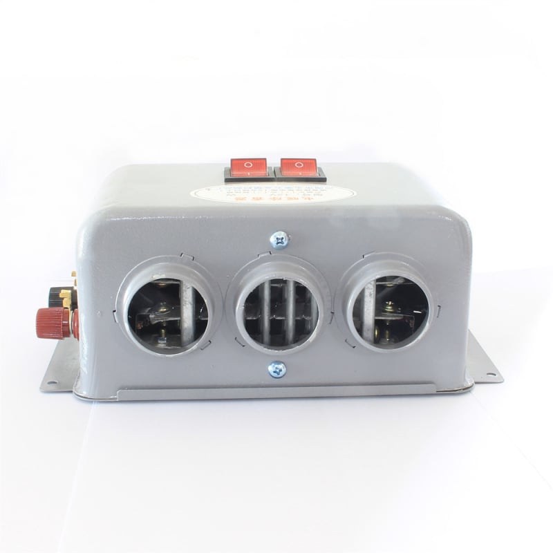 Auto grijač 800W, 12V/24V, model s 3 otvorima, siva lijevano željezo, odmrzavanje vjetrobranskog stakla