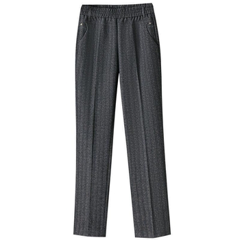 Női casual nadrág, elasztikus derék, egyenes szabás, hosszú, gyapjú keverékből készült anyag, közepes vastagság