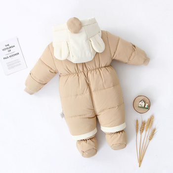 Detský zimný overal s kačacím perom, vetruodolný, s nohami, pre novorodencov 0–1 rokov, výplň z kačacieho peria, podšívka z bavlny