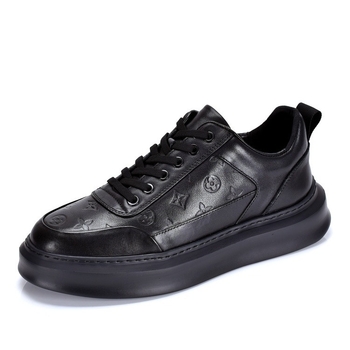 Férfi platformcipő, felsőrész: felsőréteg szarvasmarhabőrből, EVA talp, kerek orr, lapos sarok, belső talp természetes bőrből