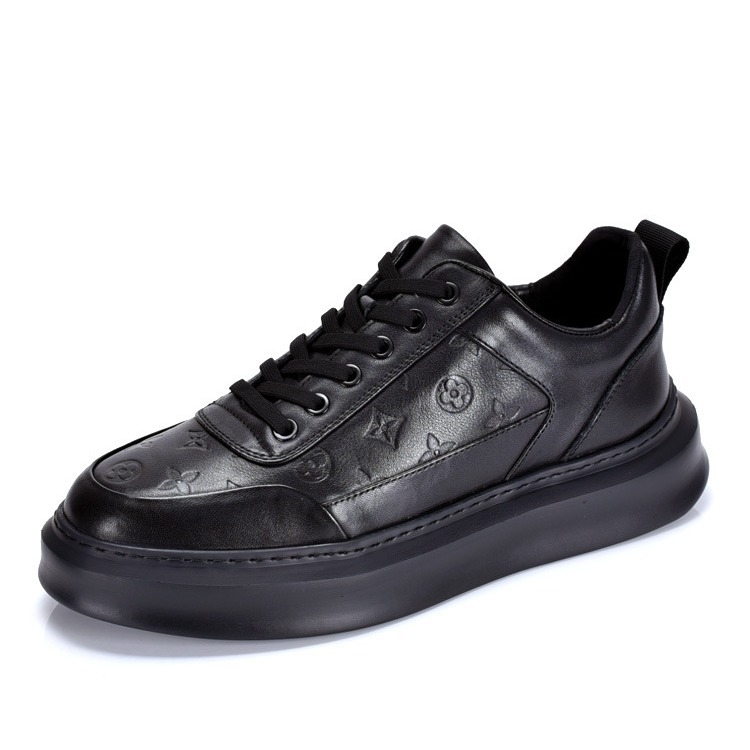 Férfi platformcipő, felsőrész: felsőréteg szarvasmarhabőrből, EVA talp, kerek orr, lapos sarok, belső talp természetes bőrből