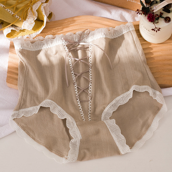 Női pamut magas derekú alsónemű haskontrollal, 90–95% pamut, 100% bélés