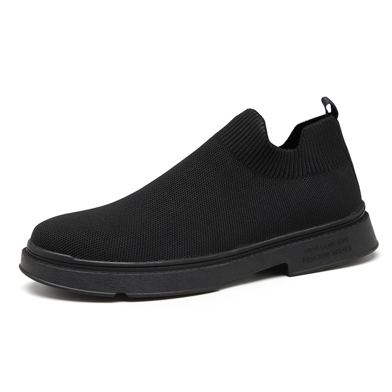 Muške prozračne slip-on casual tenisice, elastični pleteni gornji dio, gumena potplat, okrugli vrh, niska peta