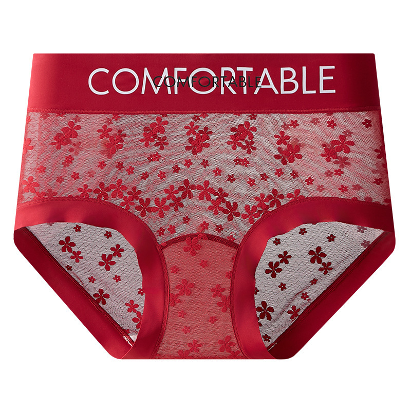 Nylon csipkés női bugyi hosszított ágyékkal, légáteresztő, antibakteriális, bélés Mulberry selyemből