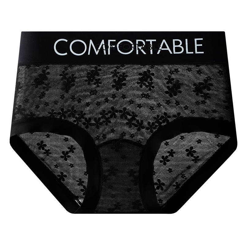 Nylon csipkés női bugyi hosszított ágyékkal, légáteresztő, antibakteriális, bélés Mulberry selyemből