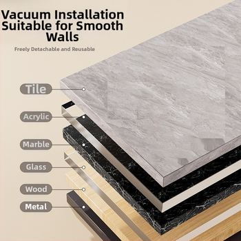 Suport prosoape cu ventuză – oțel inoxidabil și ABS, fără găuri, cu o singură bară pentru baie