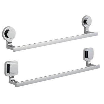 Suport prosoape cu ventuză – oțel inoxidabil și ABS, fără găuri, cu o singură bară pentru baie