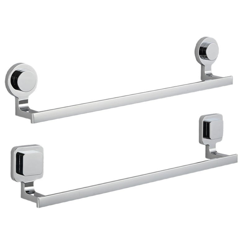 Suport prosoape cu ventuză – oțel inoxidabil și ABS, fără găuri, cu o singură bară pentru baie