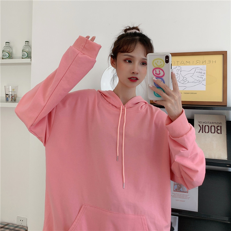 Дамски качулен суитшърт с подплата от флис – свободен силует, дълги ръкави, средна дължина, материя milk silk и полиестер, градски стил за свободното време