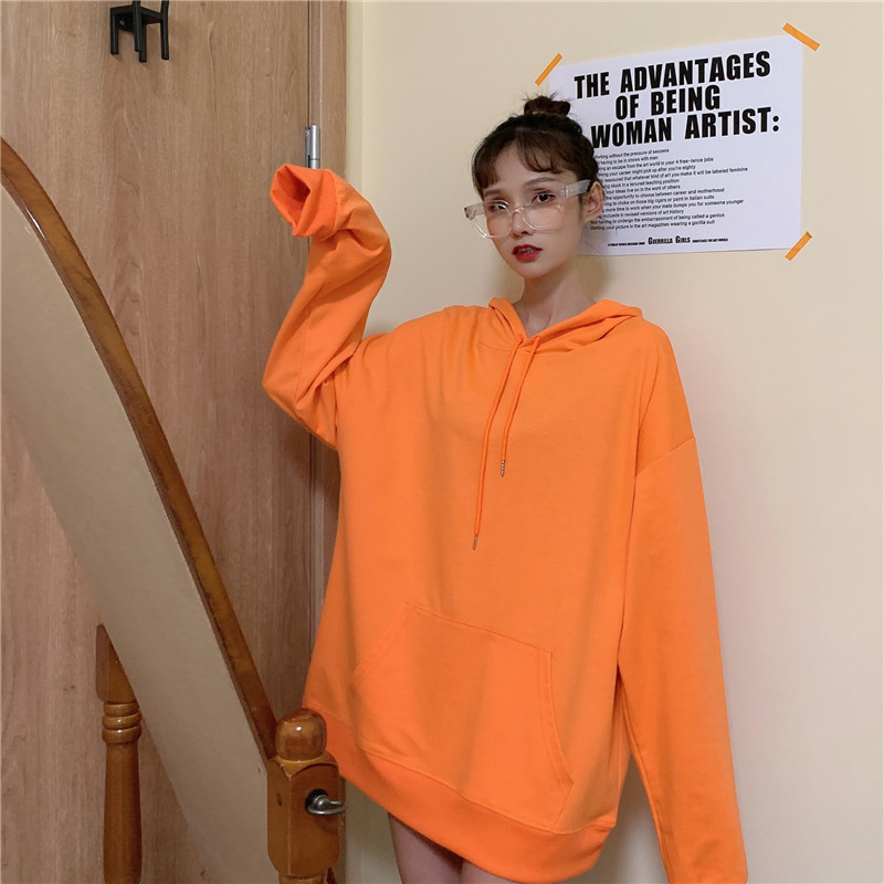 Дамски качулен суитшърт с подплата от флис – свободен силует, дълги ръкави, средна дължина, материя milk silk и полиестер, градски стил за свободното време