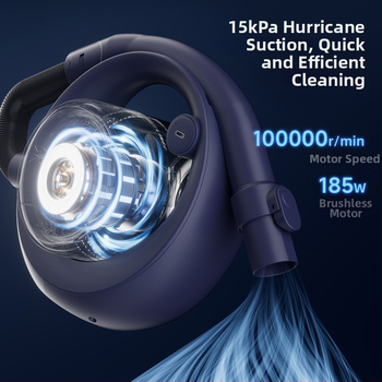 CHONGTENG Безжичен ръчен прахосмукач — 18.5V, 185W, 16000Pa, презареждащ се