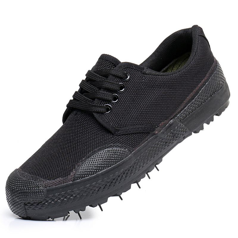 Unisex sigurnosne radne cipele, niskog profila, platnena gornja, gumena potplata, protivklizne, otporne na habanje, vezanje (platno · gumena potplata · protivklizne · otporne)