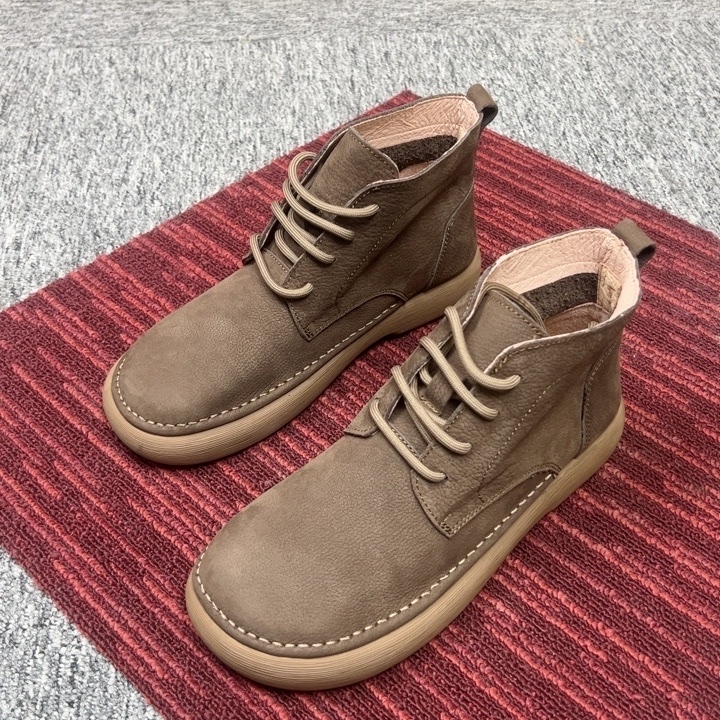 Muške Martin čizme od kože prvog sloja, vintage stil, za muškarce 18–40
