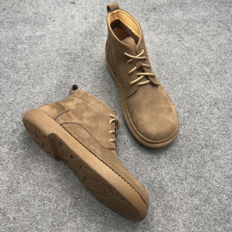 Muške Martin čizme od kože prvog sloja, vintage stil, za muškarce 18–40
