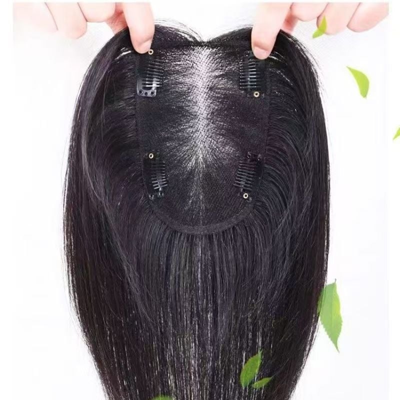 Dio peruke - ručno tkanje švicarska čipka, ravne ljudske dlake, potpuno ručno izrađeno, bojanje i trajno pogodno