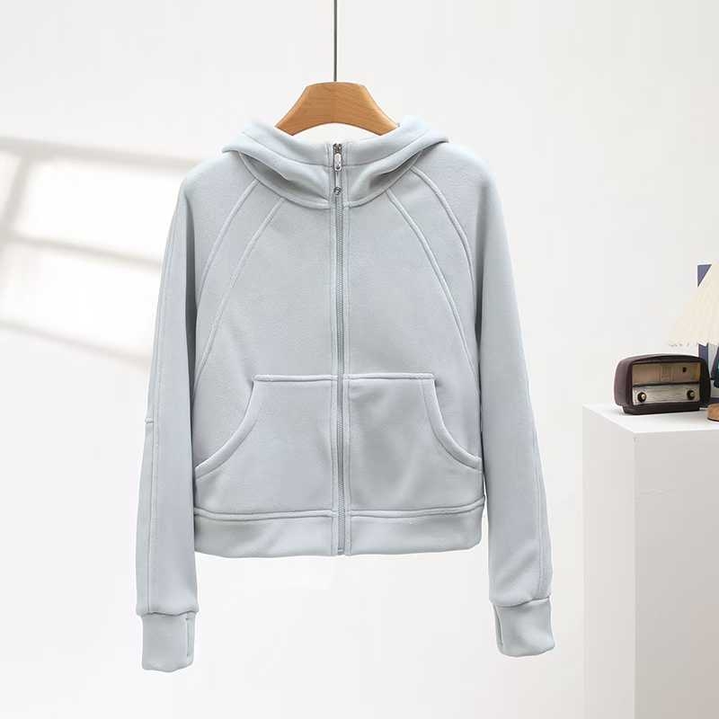 Ženska jakna s kapuljom i zatvaračem, poliester, dugi rukavi, japansko-korejski casual stil