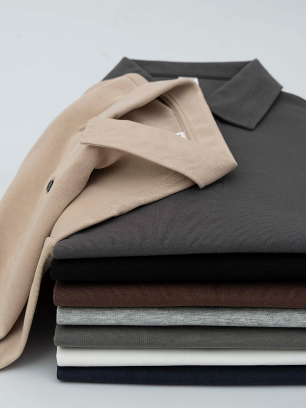 Поло риза с къс ръкав от дълговлакнест памук, устойчива на намачкване, дишаща