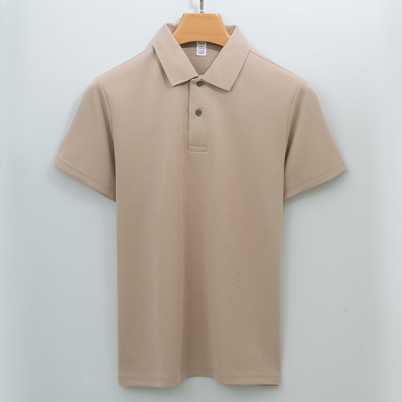 Поло риза с къс ръкав от дълговлакнест памук, устойчива на намачкване, дишаща