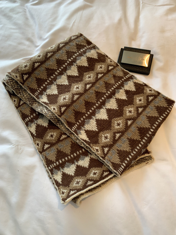 Šal jacquard s warp pletenjem, imitacija kašmira, poliester, zima