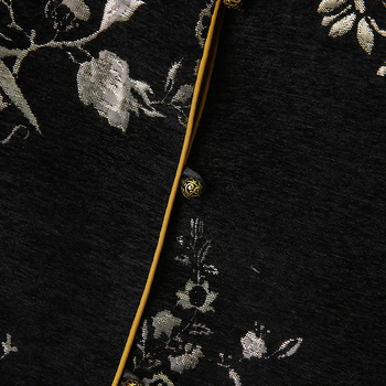 Жилетка за жени в китайски стил с бродерия, свободна кройка, полиестерна материя (90–95% полиестер), кръгла яка, модел растения и цветя