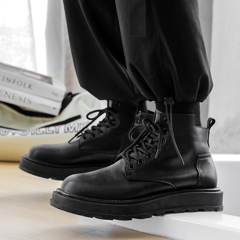 Muške Martin čizme, korejskog stila, visoki gležanj, PU gornji dio, PU potplat, vulkanizirana konstrukcija