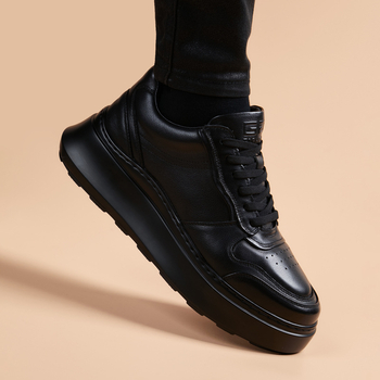 Pantofi casual din piele pentru bărbați, piele de vită de prim strat, vârf rotund, toc mediu 3-5 cm, talpă din spumă de cauciuc