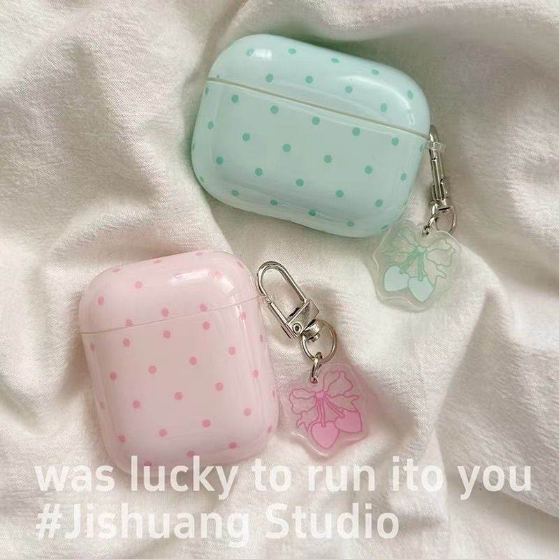 Căști AirPods Pro – husă protecție TPU, model polka-dot, carcasă rigidă cu acoperire totală, turnare prin injecție, compatibilă universal cu Apple