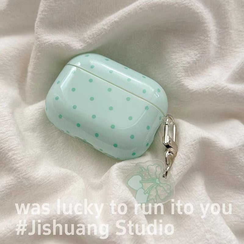 Căști AirPods Pro – husă protecție TPU, model polka-dot, carcasă rigidă cu acoperire totală, turnare prin injecție, compatibilă universal cu Apple