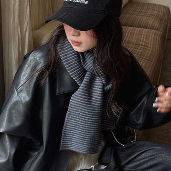 Вълнен зимен шал с Warp-knit тъкан, дълъг, елегантен, висок клас, корейски стил, запазва топлината