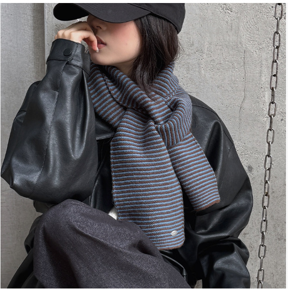 Вълнен зимен шал с Warp-knit тъкан, дълъг, елегантен, висок клас, корейски стил, запазва топлината