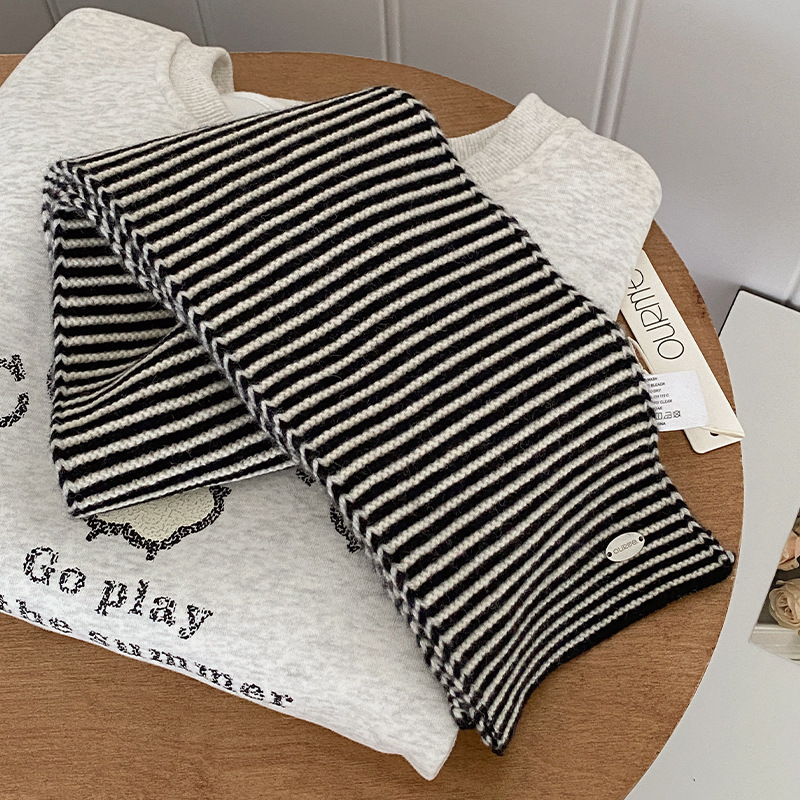 Вълнен зимен шал с Warp-knit тъкан, дълъг, елегантен, висок клас, корейски стил, запазва топлината