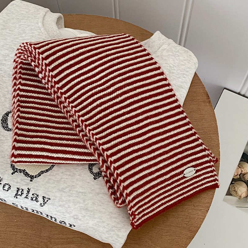 Вълнен зимен шал с Warp-knit тъкан, дълъг, елегантен, висок клас, корейски стил, запазва топлината