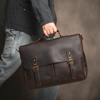 Genți de afaceri din piele naturală, piele de vită, primul strat, rezistentă la uzură, căptușeală poliester-bumbac, pentru călătorii de afaceri