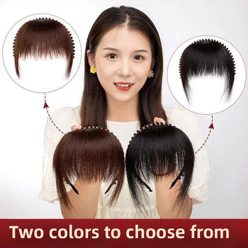 Peruka s ravnim šiškama i trakom s dijamantima, ljudska kosa, ravna šiška, ugrađene bočne dlake za pokrivanje sijede kose, za žene