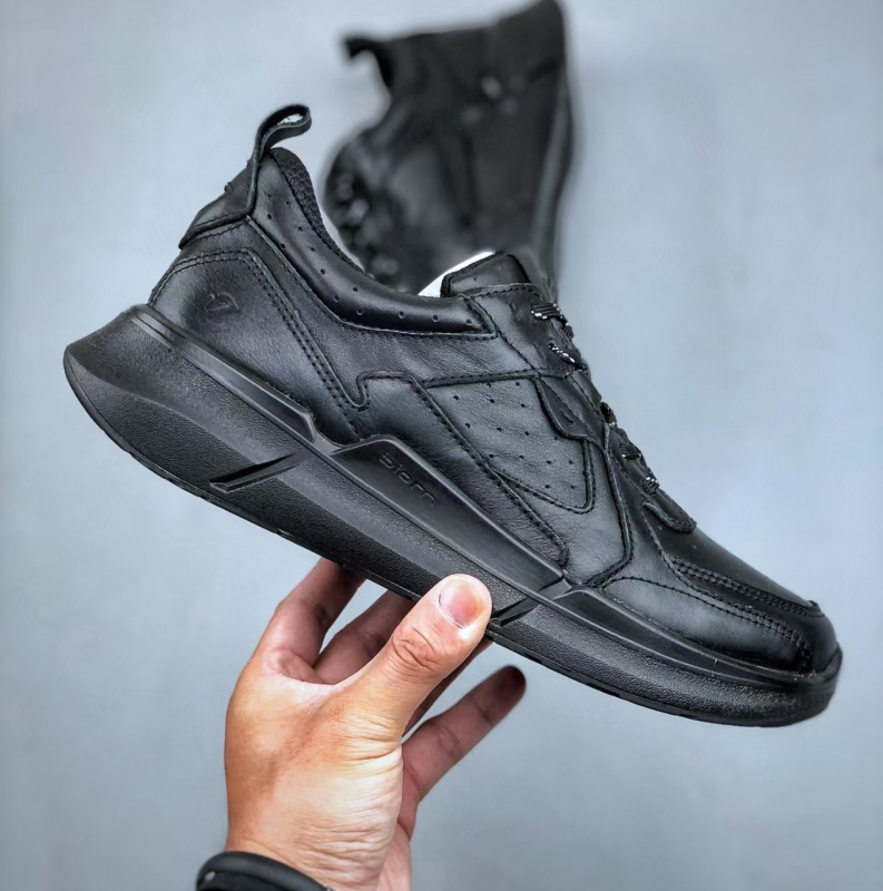 Pantofi sport casual pentru exterior, partea superioară din piele de vițel, talpă din cauciuc și plastic, vârf rotund, respirabili, anti-alunecare, închidere cu șireturi în față