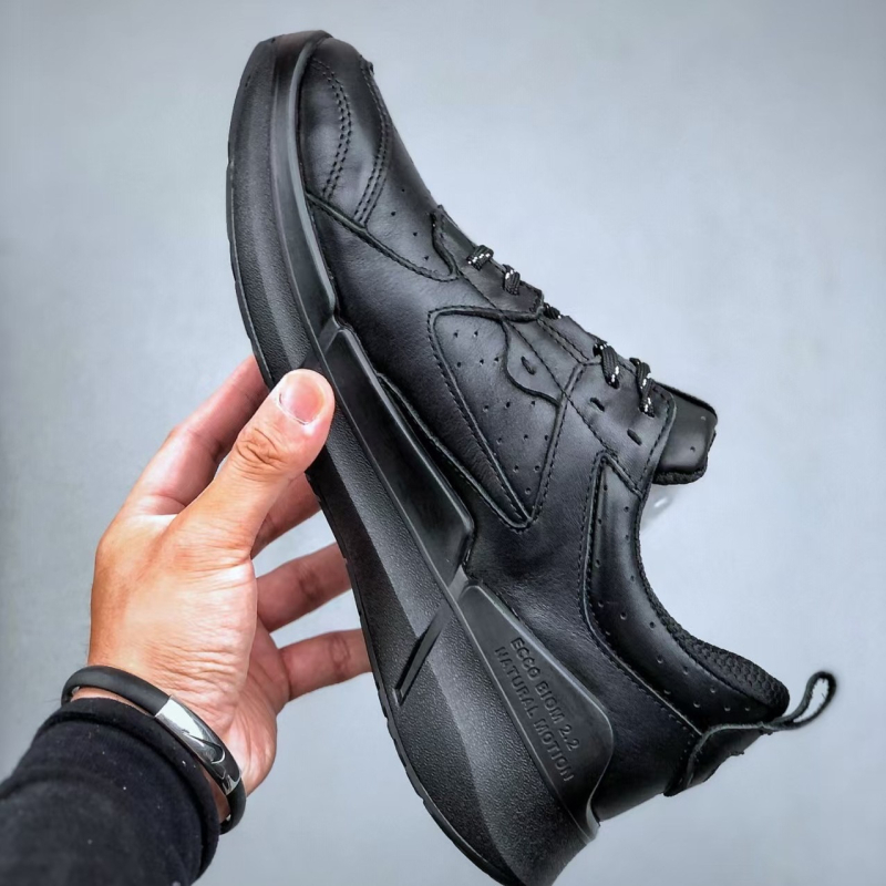 Pantofi sport casual pentru exterior, partea superioară din piele de vițel, talpă din cauciuc și plastic, vârf rotund, respirabili, anti-alunecare, închidere cu șireturi în față