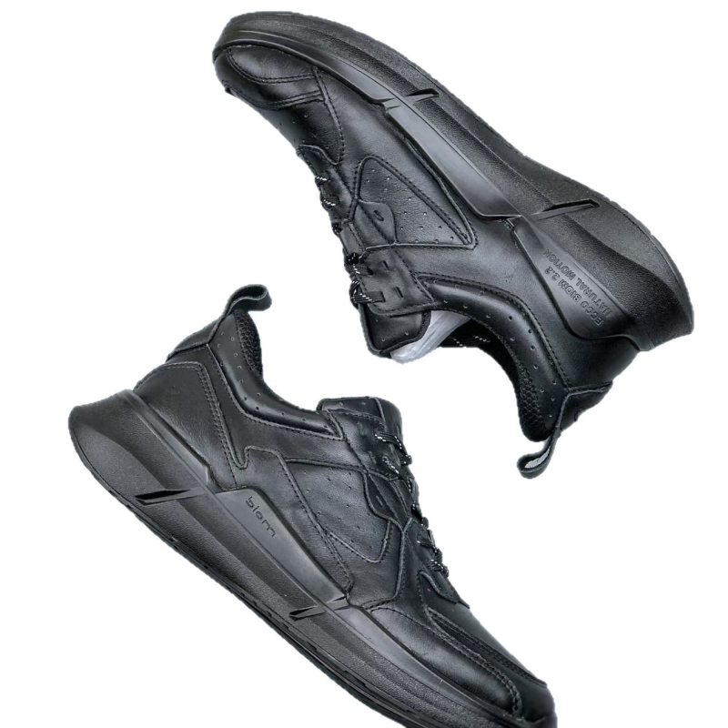 Pantofi sport casual pentru exterior, partea superioară din piele de vițel, talpă din cauciuc și plastic, vârf rotund, respirabili, anti-alunecare, închidere cu șireturi în față