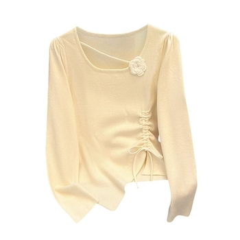 Вискозна плетена блуза-свитер, тясна кройка, кръгло деколте, къса дължина (40–50 см), пуловер