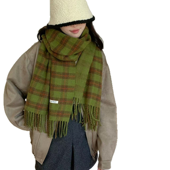 Șal din amestec de lână cu carouri, lungime lungă, iarna 2025