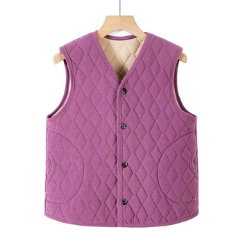 Жилетка за есенно-зимния сезон, рисунка Houndstooth, без яка, свободна кройка, материя: полиестер със спандекс, пълнеж: полиестер-памук