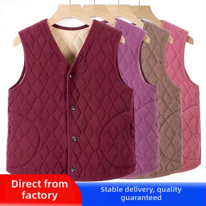 Жилетка за есенно-зимния сезон, рисунка Houndstooth, без яка, свободна кройка, материя: полиестер със спандекс, пълнеж: полиестер-памук