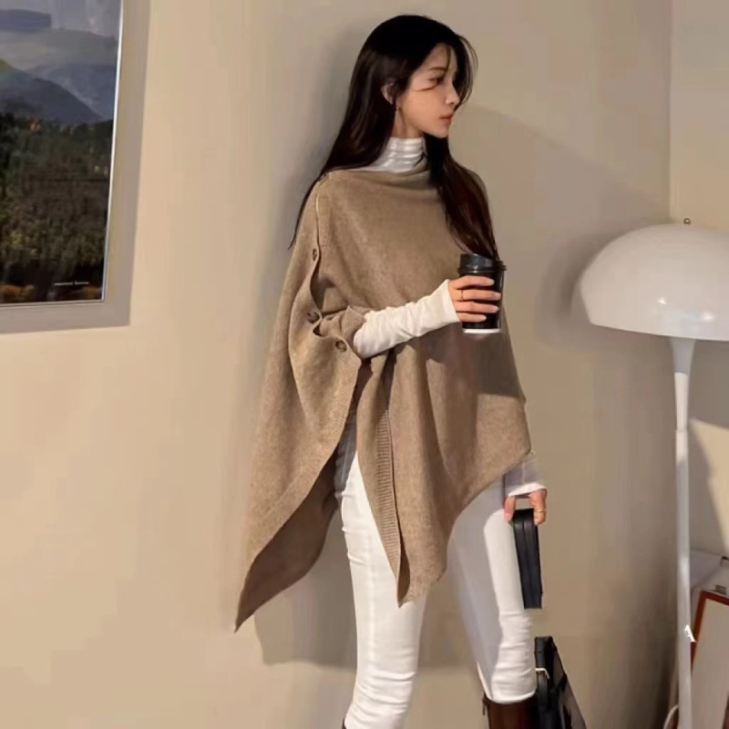 Unisex šal-kapa od vune, pleteni jednobojni, zadržava toplinu zimi i jeseni