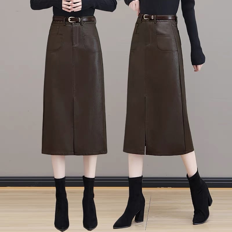 Jachetă de piele PU pentru femei – croială slim, guler polo, mâneci lungi, închidere cu un rând de catarame multiple, finisaj din piele spălată