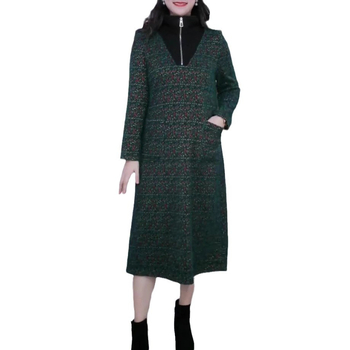Haljina – šifon, elegantan svakodnevni stil; glavni materijal 90–95% poliester, drugi materijal <30% poliester, duljina 99 cm