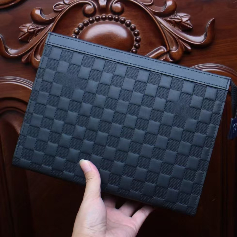 Runya muška clutch torba - PU koža, geometrijski uzorak, veliki kapacitet, odvojiva narukvica, vodootporna