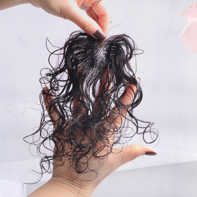 Top volumen dio kose za žene, prava ljudska kosa, ručno pletena, model 4x6 kovrčav, može se bojiti ili trajno